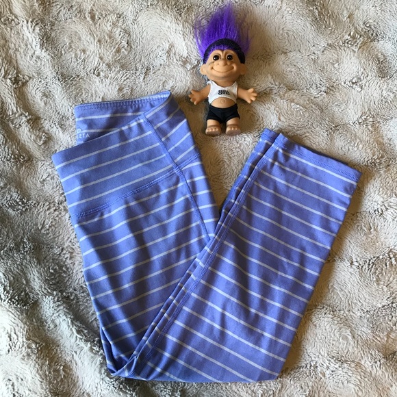 Athleta Pants - Athleta Purple Striped Workout Pants/Leggings S